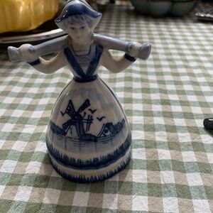 Vintage Blue and White Windmill Figurine
